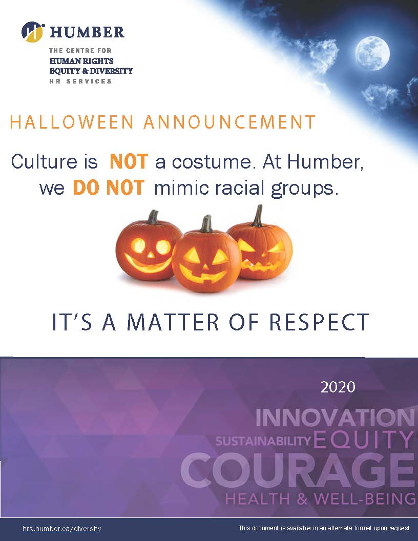 Halloween Announcement Humber Communiqué